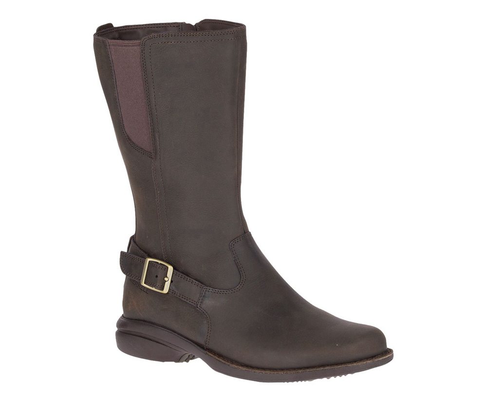Merrell Boots Brown - Andover Peak Waterproof - Womens 34CQPIJBY